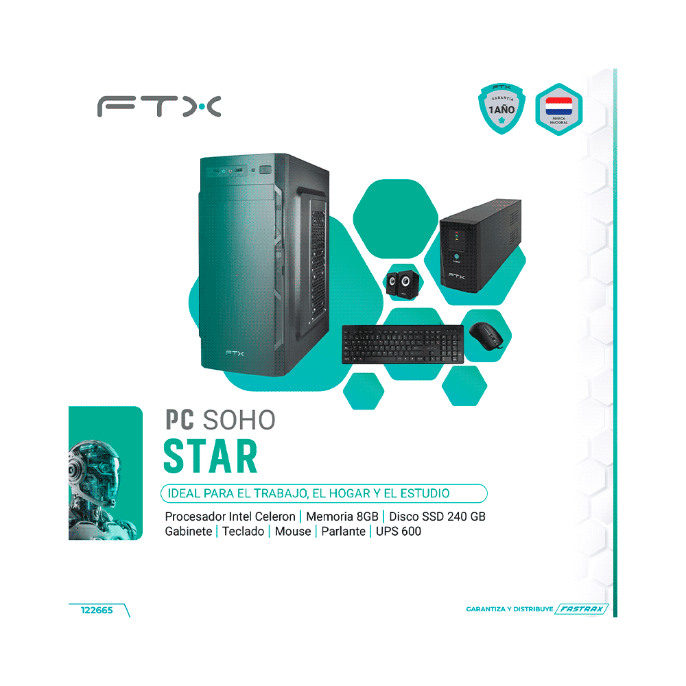COMP  FTX SOHO STAR CEL/240/8+UPS 600+TECLADO+MOUSE+SPK