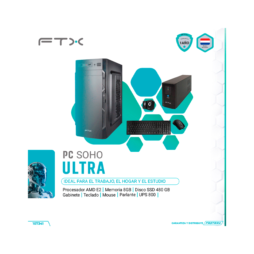 COMP  FTX SOHO ULTRA E2/480/8+UPS 800+TECLADO+MOUSE+SPK