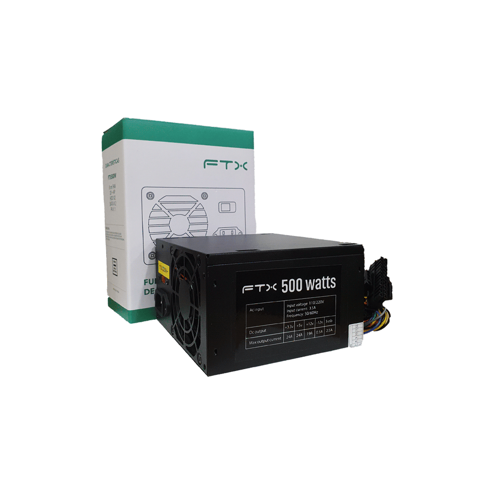 FUENTE  500W FTX FTX500W NEGRO 110/220V 060390