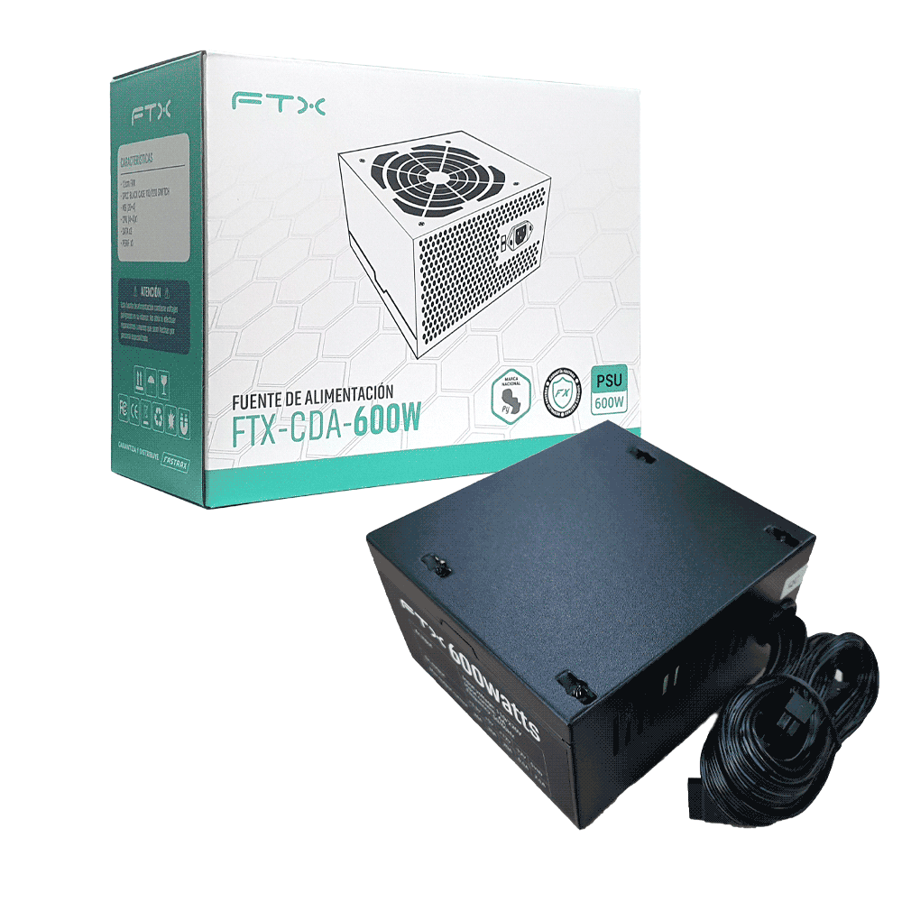 FUENTE  600W FTX FTX-CDA-600WV2 NEGRO 110/220V 111580