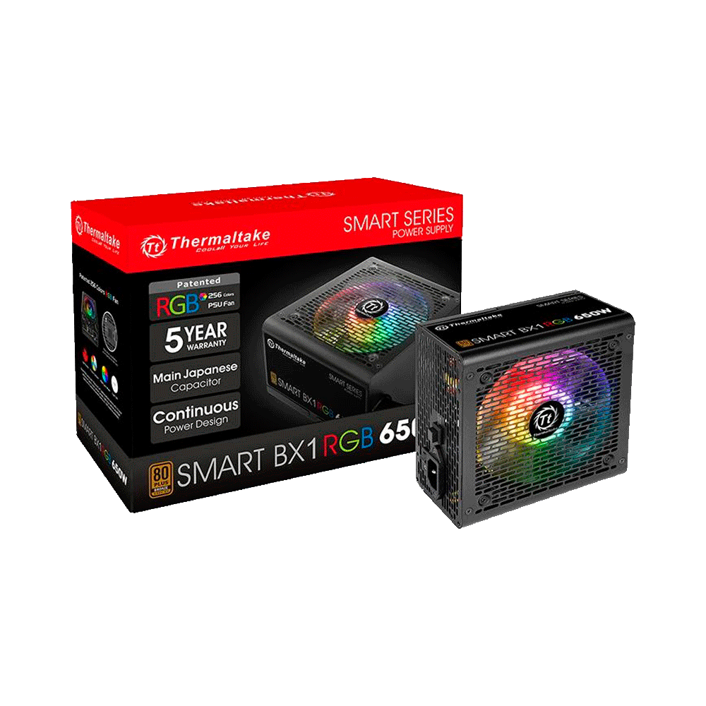 FUENTE  650W THERMAL 80PLUS BRONZE SMART/RGB BX1 PS-SPR-0650NHFABU-1