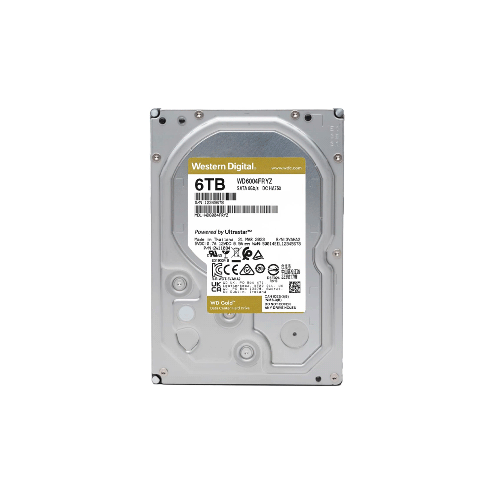HD SATA3  6TB WD GOLD ENTERPRISE 7200 256MB WD6004FRYZ GARANTIA BR