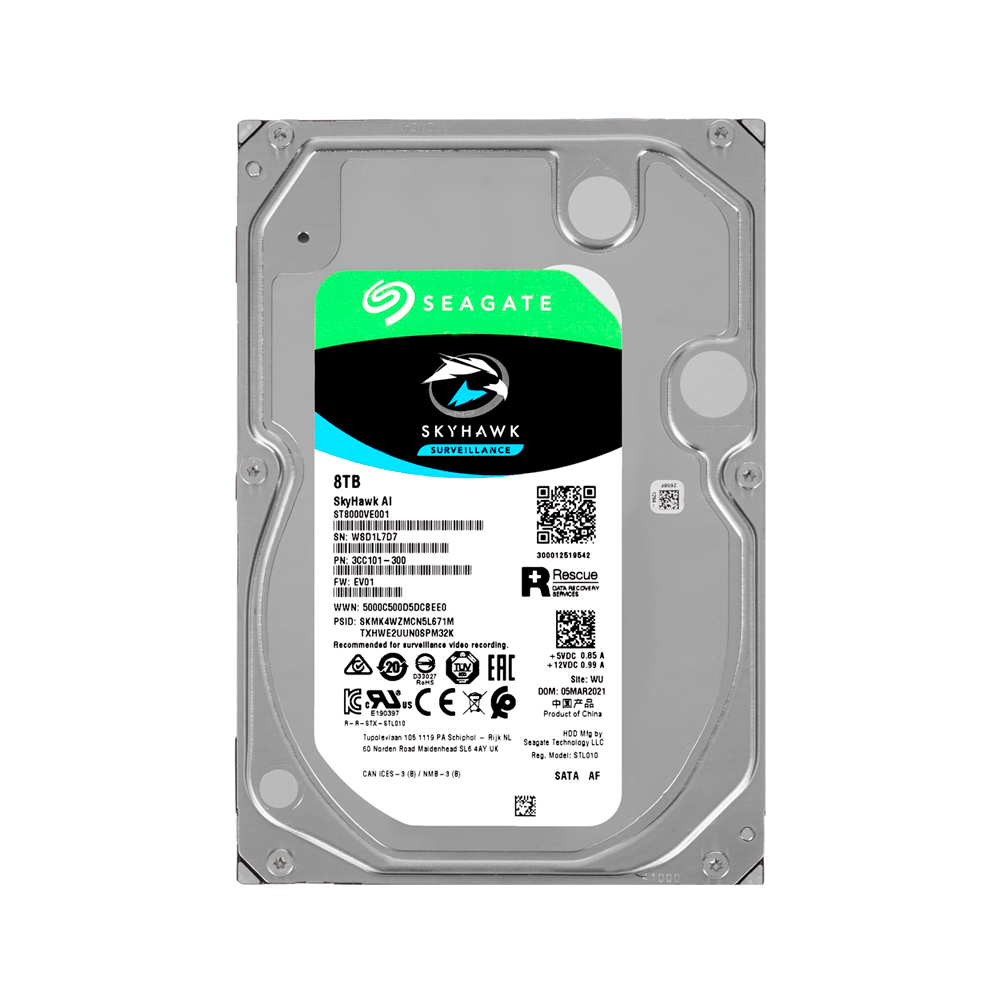 HD SATA3  8TB SEAGATE SKYHAWK AI 7200 256MB ST8000VE001 SURV GARANTIA