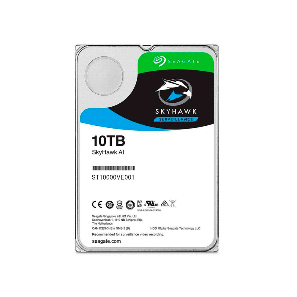 HD SATA3 10TB SEAGATE SKYHAWK AI 7200 256MB ST10000VE001 GARANTIA BR