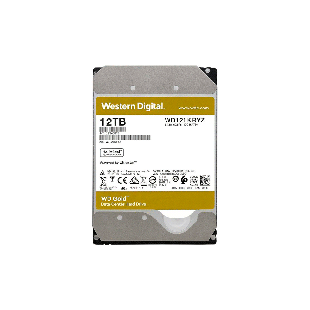 HD SATA3 12TB WD GOLD ENTERPRISE 7200 256MB WD121KRYZ GARANTIA BR