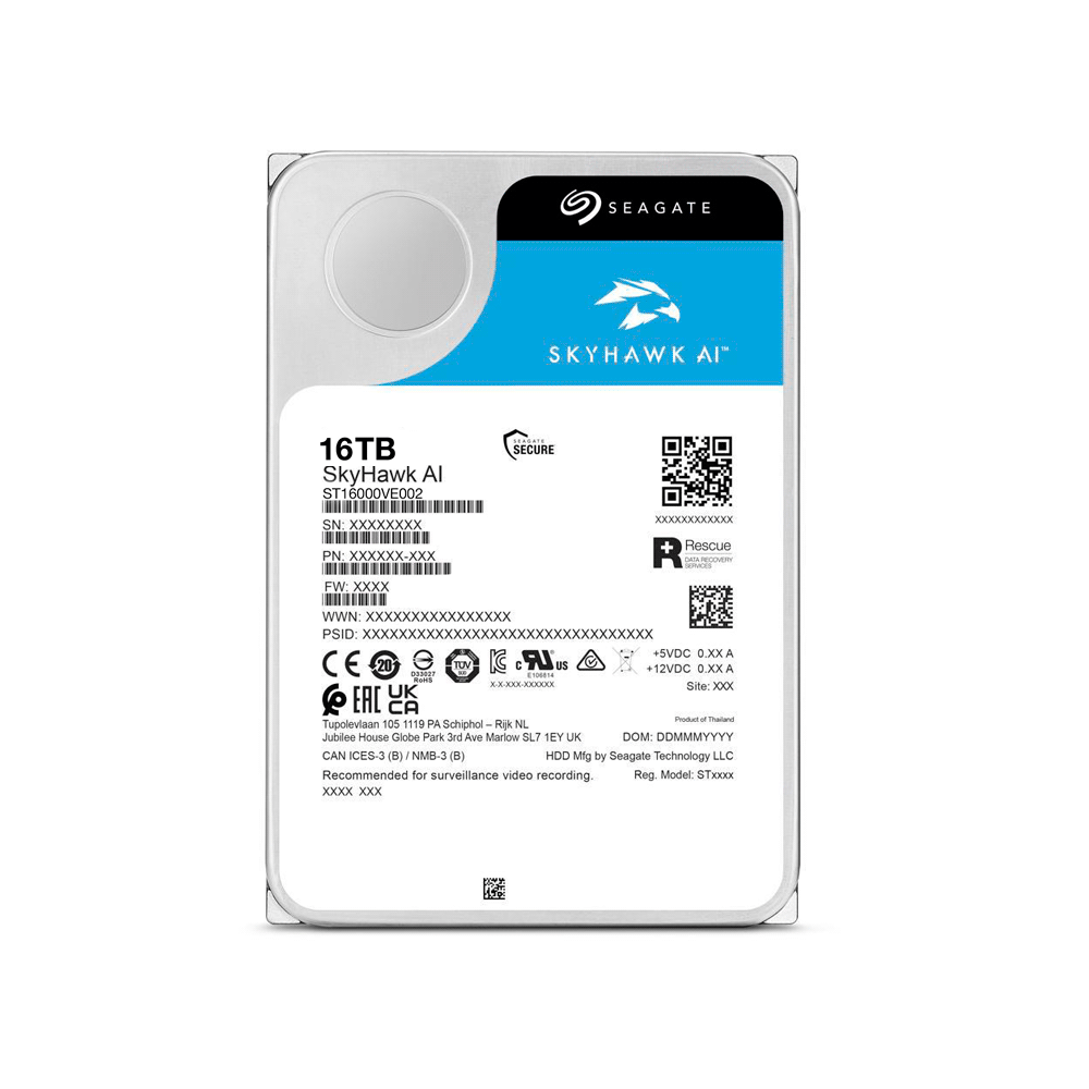 HD SATA3 16TB SEAGATE SKYHAWK AI 7200 256MB ST16000VE002 GARANTIA BR