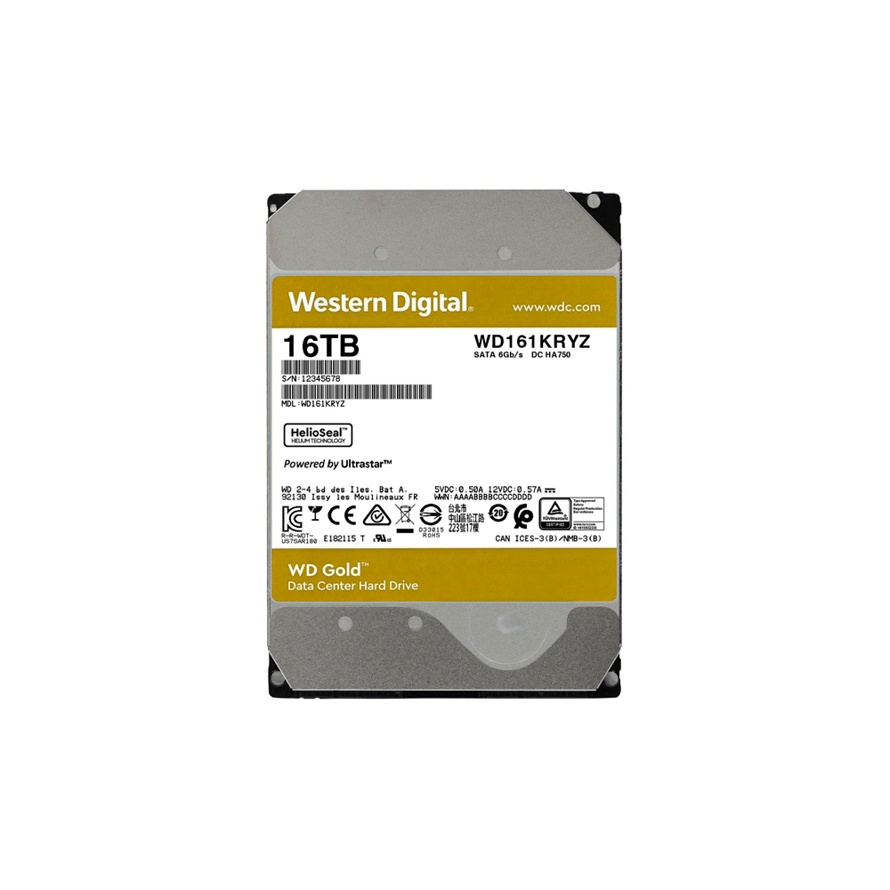 HD SATA3 16TB WD GOLD ENTERPRISE 7200 512MB WD161KRYZ GARANTIA BR