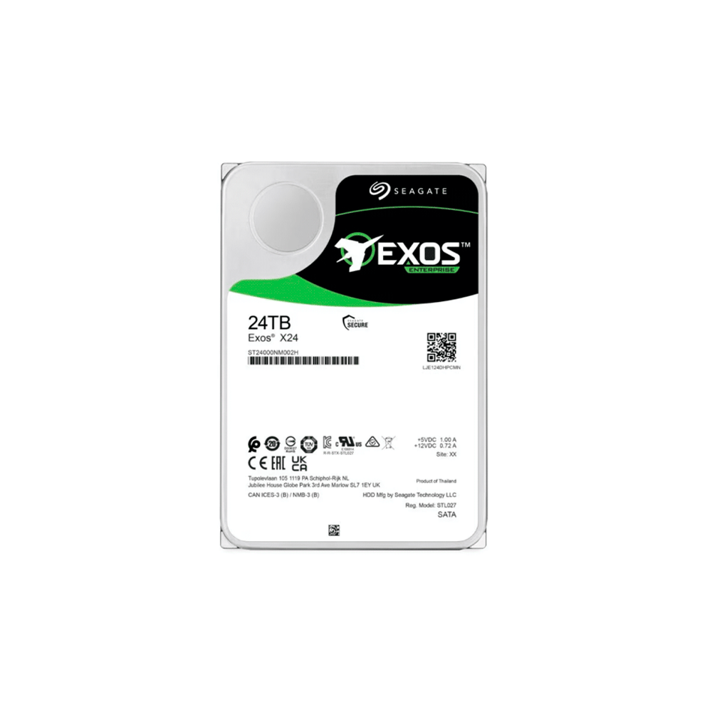 HD SATA3 24TB SEAGATE EXOS X24 7200 512MB ST24000NM002H GARANTIA BR