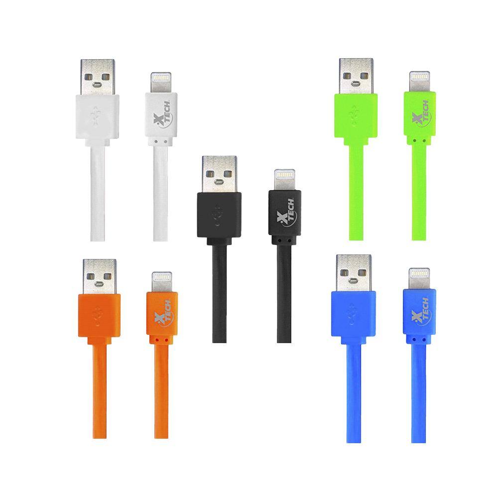 CABLE LIGHTNING XTG-236 XTECH ON-THE-GO 1M BLA/NEG/VER/AZU/NAR UNIDAD