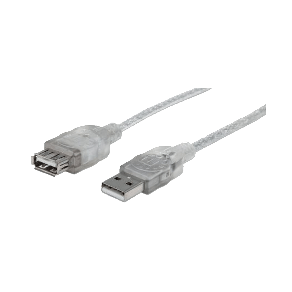 CABLE USB EXTENSOR M/H 3M MANH 340496 2.0 TRANSLUCIDO BOLSA