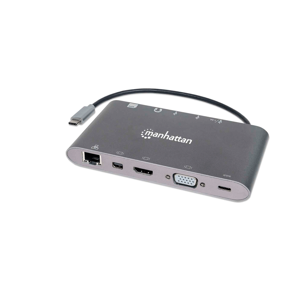 HUB USB-C/7 EN 1 MANH 152808 4K/60HZ GRIS