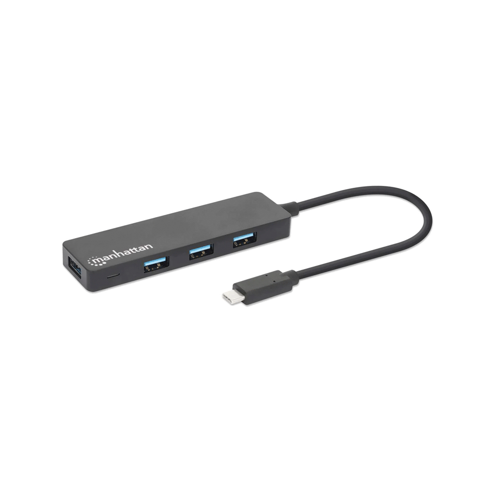HUB USB-C/USB-A MANH 164924 4 PORT/5GBPS NEG