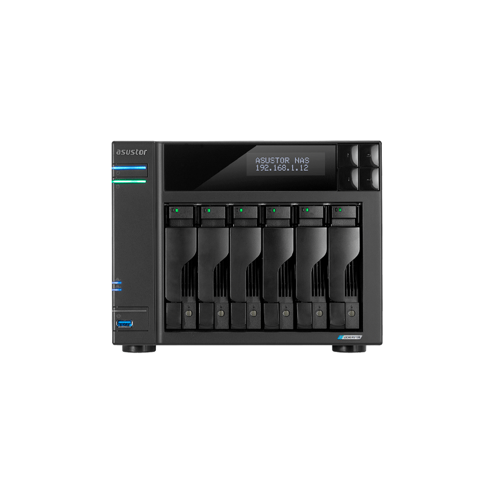 NAS ASUSTOR AS6706T QC 2.0/6BAY/8GB/4 M.2/2-GBLAN/HDMI/2USB3.2