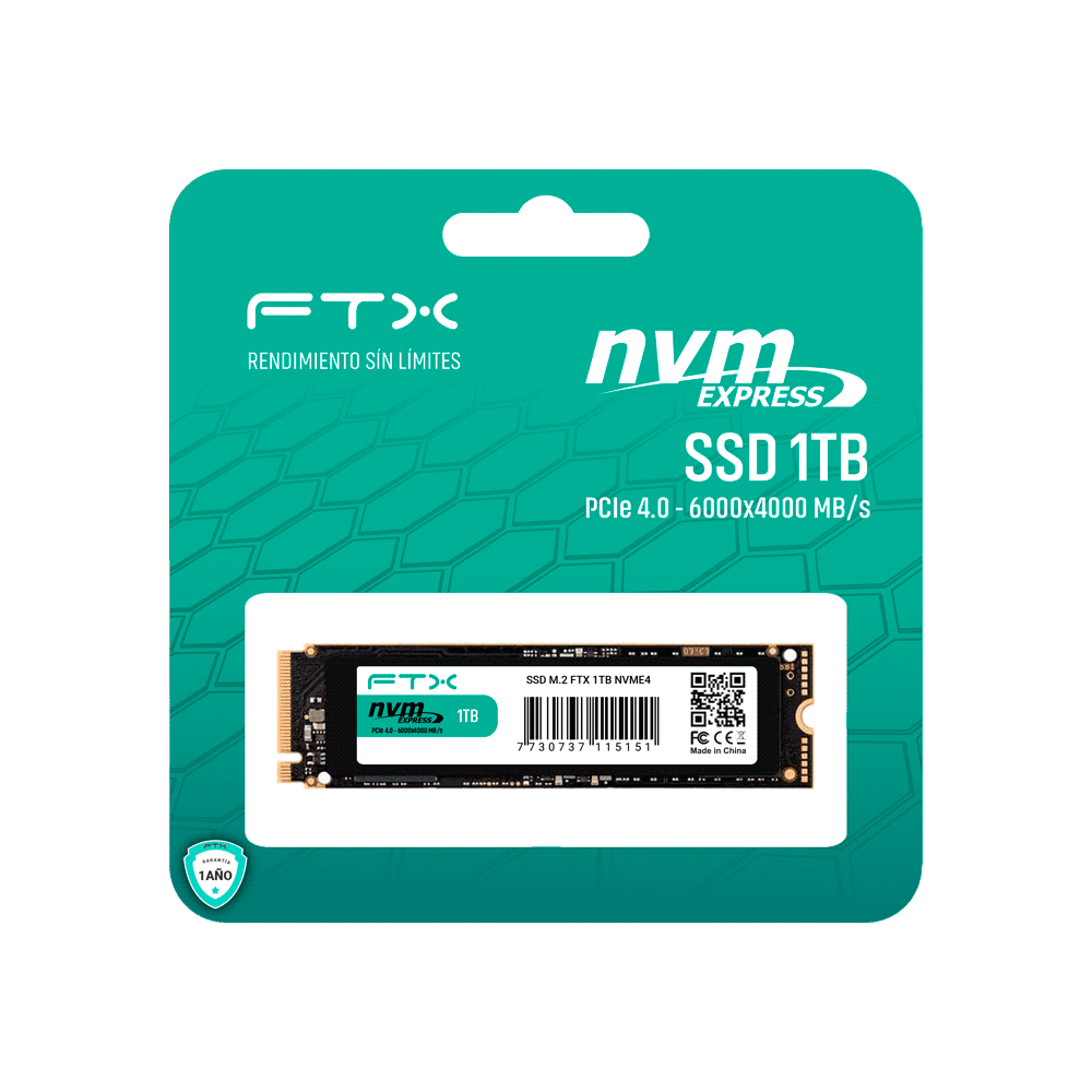 SSD M.2 NVME   1TB FTX 6000/4000 115151 PCIE 4.0 1 A¥O GARANTIA
