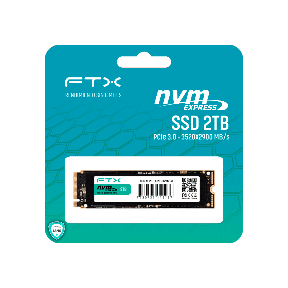 SSD M.2 NVME   2TB FTX 3520/2900 115137 PCIE 3.0 1 A¥O GARANTIA