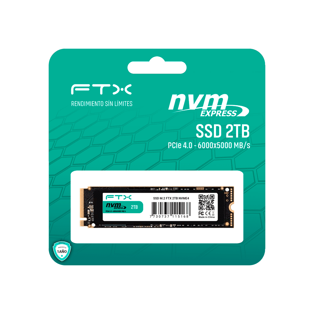 SSD M.2 NVME   2TB FTX 6000/5000 115168 PCIE 4.0 1 A¥O GARANTIA