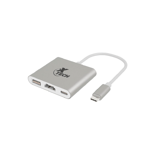 [104586] ADAP USB-C/HDMI/USBA/USBC XTECH XTC-565 5GBPS/4K/PLATA