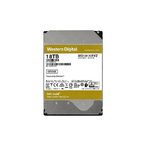 [119078] HD SATA3 18TB WD GOLD ENTERPRISE 7200 512MB WD181KRYZ GARANTIA BR
