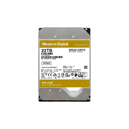 [119085] HD SATA3 22TB WD GOLD ENTERPRISE 7200 512MB WD221KRYZ GARANTIA BR