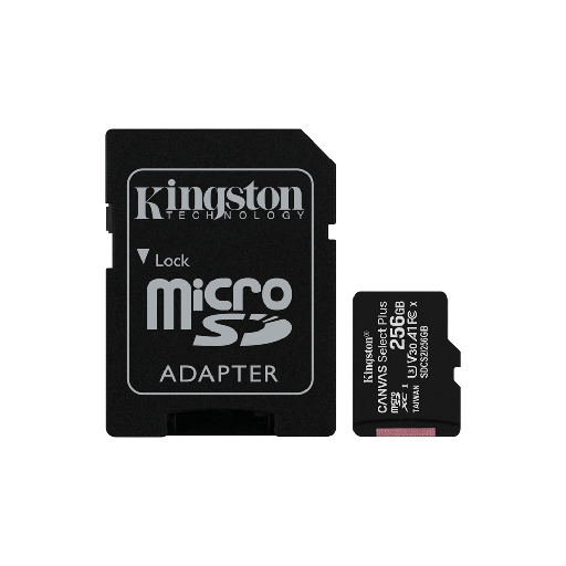 [85526] MEM MICRO SD KINGSTON 256GB SDCS2/256GB 100/85 CANVAS SELECT PLUS C