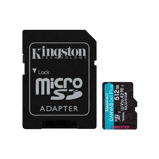 [85144] MEM MICRO SD KINGSTON 512GB SDCG3/512GB 170/90 CANVAS GO PLUS C/ADA