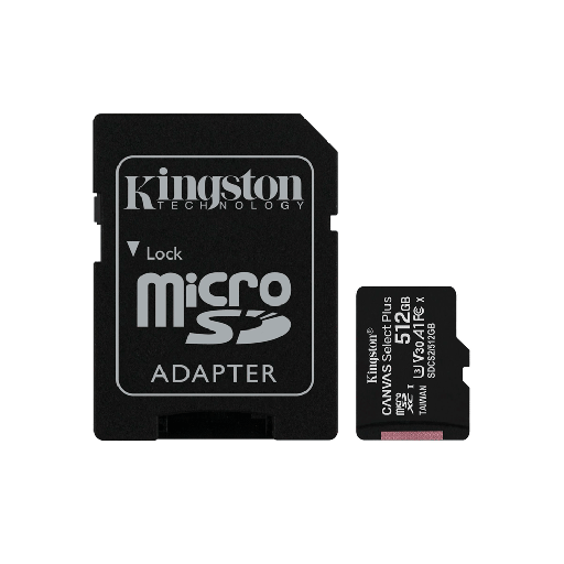 [91565] MEM MICRO SD KINGSTON 512GB SDCS2/512GB 100/85 CANVAS SELECT PLUS C/A