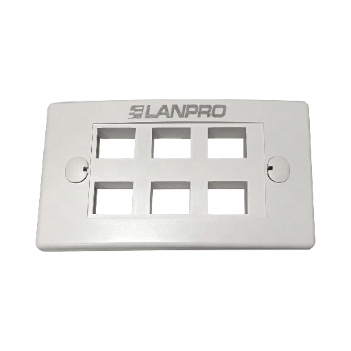 [30335] TAPA PLAST.DE 06 PUERTOS LP-3317V6WH LANPRO