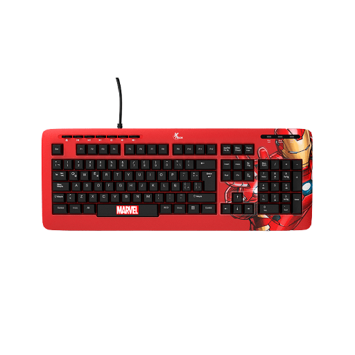 [94207] TECLADO USB XTECH XTK-M401IM IRON MAN ESP/ROJO/MULTIMEDIA PSJ