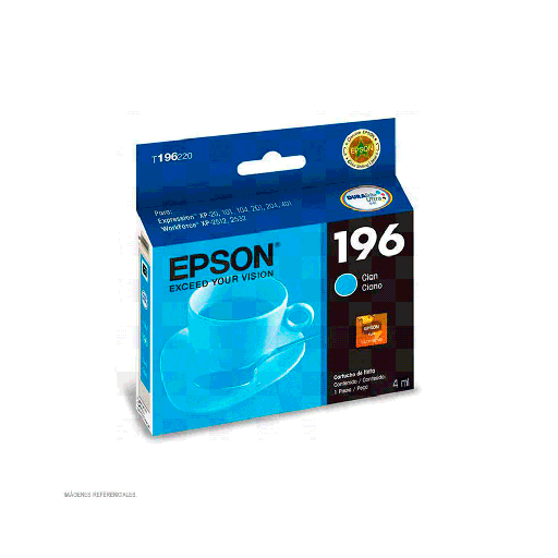 [102315] TINTA EPSON EXPRESSION T196220-AL CIANO P/XP-20-10X-20X-401/WF25XX 4ML