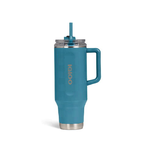 [108140] VASO TERM IGLOO 1.2L SSTL TRVL MUG C/PAJITA AZUL MODERNO 4P 71228